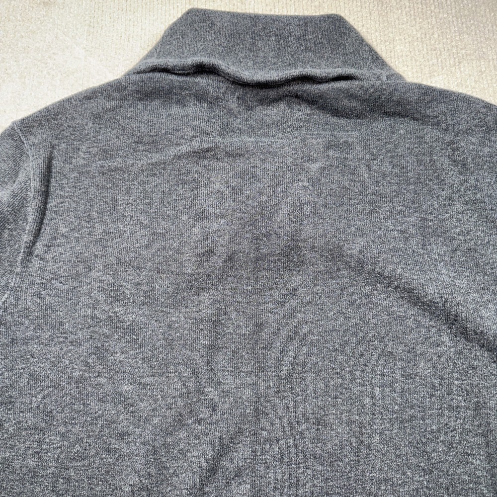 Polo Ralph Lauren Sweater Mens L Gray Shawl Collar Button Pullover Pony Logo - Picture 8 of 8